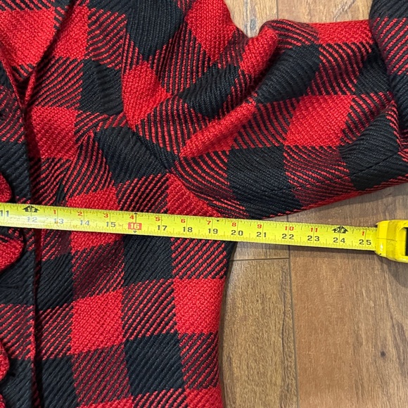 Denim 24/7 Red and Black Plaid Pea Coat - Picture 7 of 9